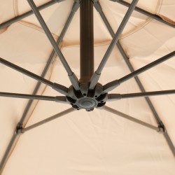 Rebecca Mobili Sombrilla de Jardín Beige 3x3 Varillas de acero Parasol para Piscina