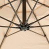 Rebecca Mobili Beige Garden Umbrella 3x3 Parasol Decentred Steel Pole for Garden