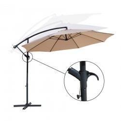 Rebecca Mobili Sombrilla de Jardín Beige 3x3 Varillas de acero Parasol para Piscina