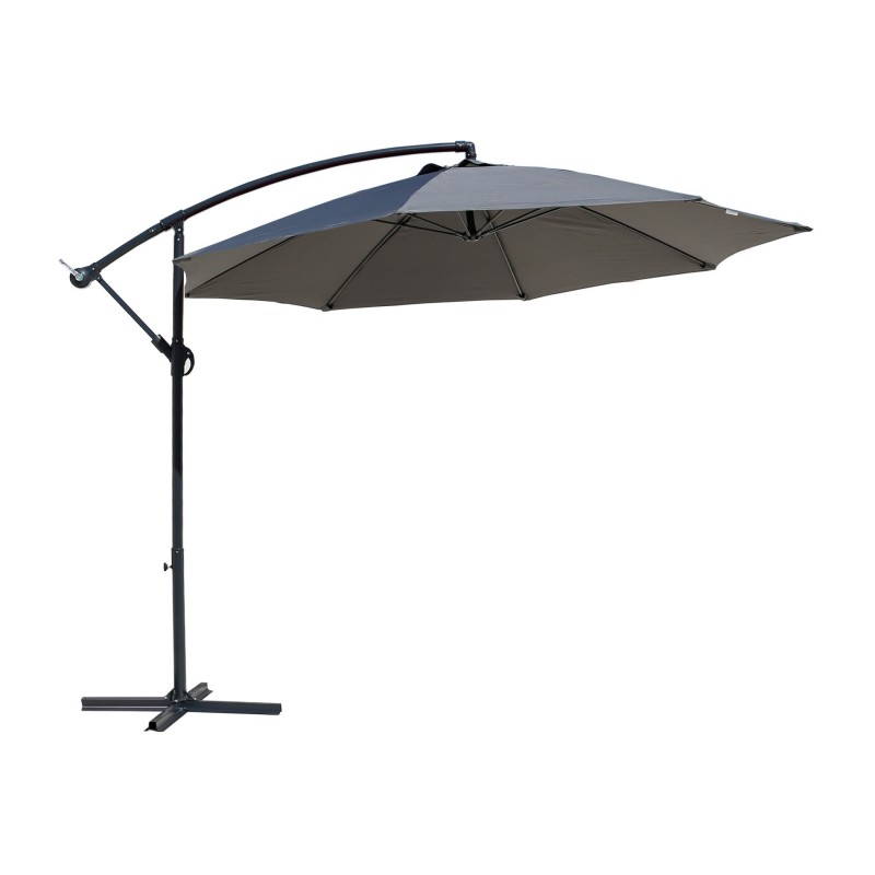 Rebecca Mobili Parapluie de Jardin Gris foncé 3x3 Parasol en acier Décentralisé pour Extérieur