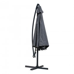 Rebecca Mobili Parapluie de Jardin Gris foncé 3x3 Parasol en acier Décentralisé pour Extérieur