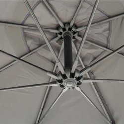 Rebecca Mobili Zijarmparasol Tuinparasols voor buiten grijs aluminium staal polyester crankopening