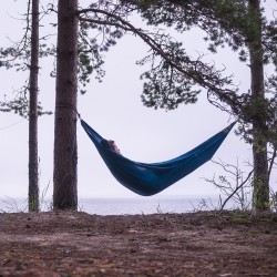 Rebecca Mobili Hamaca de jardín Camping Azul 2 Personas Poliéster con funda 200 kg