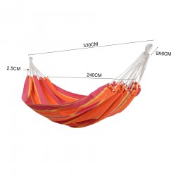 Rebecca Mobili Hamac de Jardin 2 Personnes en Polyester Orange Fuchsia avec Sac de transport 200 kg