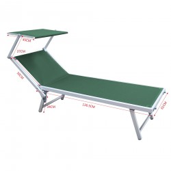 Rebecca Mobili Sunlounger Sea Green Aluminium Folding Professional Garden