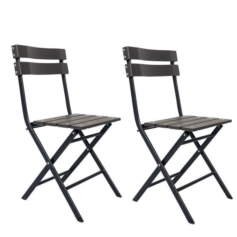 Rebecca Mobili  Set of 2 Folding Plastic Garden Chairs for Outdoors