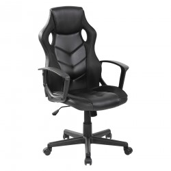 Rebecca Mobili Gaming Chair Executive Desk Chair in Black Synthetic Leather