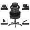 Rebecca Mobili Silla Gaming Silla de escritorio ejecutiva en cuero sintético negro