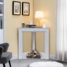 Rebecca Mobili Corner Fireplace Frame Decorative White Wood Classic