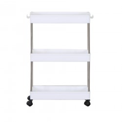 Rebecca Mobili Kitchen Trolley with Wheels 3 Shelves Plastic White Space-Saving