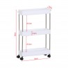 Rebecca Mobili Kitchen Trolley with Wheels 3 Shelves Plastic White Space-Saving