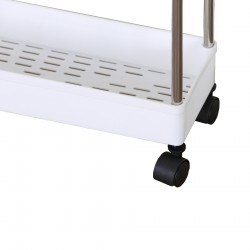 Rebecca Mobili Kitchen Trolley with Wheels 3 Shelves Plastic White Space-Saving