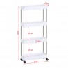 Rebecca Mobili Kitchen Trolley with Wheels 4 Food holder Shelves Bathroom Plastic White