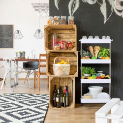 Rebecca Mobili Kitchen Trolley with Wheels 4 Shelves Bathroom Storage in White Plastic