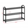 Rebecca Mobili Shoe Cabinet Space-Saving Storage Metal Black 3 Shelves