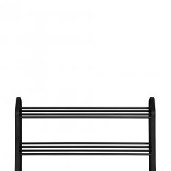 Rebecca Mobili Shoe Cabinet Space-Saving Storage Metal Black 3 Shelves