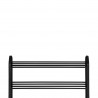 Rebecca Mobili Shoe Cabinet Space-Saving Storage Metal Black 3 Shelves