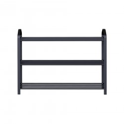 Rebecca Mobili Shoe Cabinet Space-Saving Storage Metal Black 3 Shelves