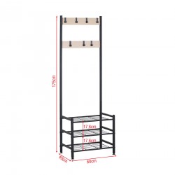 Rebecca Mobili Entrance Hanging Cabinet with 3 Shoe Shelves in Wood and Metal