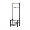 Rebecca Mobili Entrance Hanging Cabinet with 3 Shoe Shelves in Wood and Metal