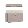 Rebecca Mobili Low Chest of Drawer Cabinet with 5 Drawers in Metal and White Beige Fabric