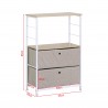 Rebecca Mobili Gabinete con cajones de madera, metal y tela, blanco y beige, con 1 estante