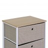 Rebecca Mobili High Drawer Unit 4 Folding Metal and Fabric White Vintage Beige Drawers