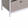 Rebecca Mobili High Drawer Unit 4 Folding Metal and Fabric White Vintage Beige Drawers