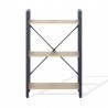 Rebecca Mobili Libreria Scaffale 3 Ripiani in Metallo e Legno Nero Beige design Moderno