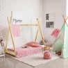 Rebecca Mobili Struttura Letto Singolo per Bambini Tenda in Legno Naturale 80x160 Cameretta