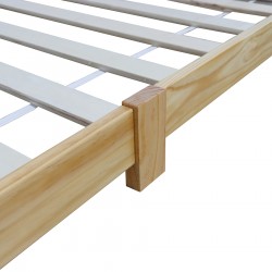 Rebecca Mobili Kinder-Eénpersoonsbed Frame Natuurlijk Hout Gordijn 90x200 Kinderkamer