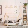 Rebecca Mobili Natural Wood House Shaped Children's Single Bed Frame 80x160