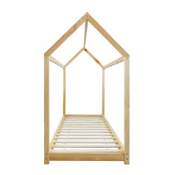 Rebecca Mobili Struttura Letto Singolo per Bambini a Forma di Casetta in Legno Naturale 80x160