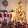 Rebecca Mobili Snowy Christmas Tree White Fir 180 cm 850 branches Thick with 300 LED Lights Included