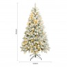 Rebecca Mobili Árbol de Navidad nevado abeto blanco 210 cm 1000 ramas gruesas con 400 luces LED