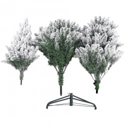 Rebecca Mobili Árbol de Navidad nevado abeto blanco 210 cm 1000 ramas gruesas con 400 luces LED