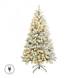 Rebecca Mobili Árvore de Natal com neve Abeto Branco 210 cm 1000 ramos denso  400 Luzes LED Incluído