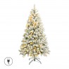 Rebecca Mobili Árbol de Navidad nevado abeto blanco 210 cm 1000 ramas gruesas con 400 luces LED