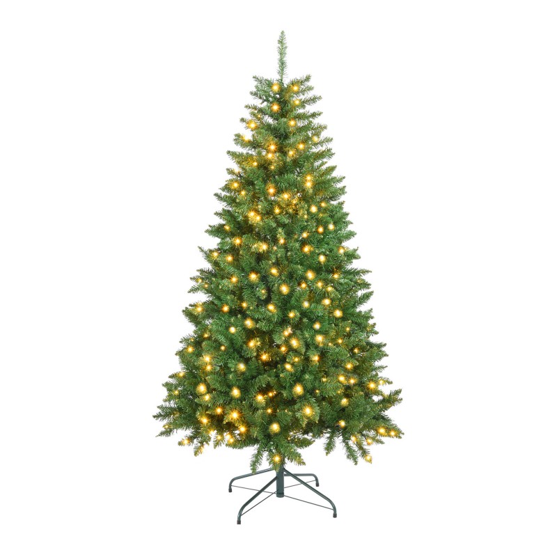 Rebecca Mobili Albero di natale artificiale 180 cm Verde folto 800 Rami con 300 Luci Incluse