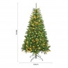 Rebecca Mobili Albero di natale artificiale 180 cm Verde folto 800 Rami con 300 Luci Incluse