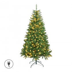 Rebecca Mobili Albero di natale artificiale 180 cm Verde folto 800 Rami con 300 Luci Incluse