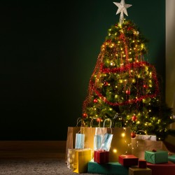 Rebecca Mobili Árbol de Navidad Abeto Artificial 210 cm de grosor Verde 1050 Ramas y 400 Luces Led