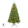 Rebecca Mobili Künstlicher Weihnachtsbaum Tanne 210 cm Dickes Grün 1050 Zweige und 400 Led-Lichter