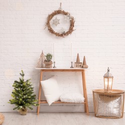 Rebecca Mobili Kunstkerstboom Mini Groen Klein 60 cm Yuta basis met 50 LED-lampjes