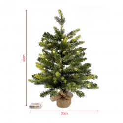 Rebecca Mobili Kunstkerstboom Mini Groen Klein 60 cm Yuta basis met 50 LED-lampjes