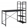 Rebecca Mobili Table de bureau pour PC avec bibliothèque Bois noir Métal Bureau Moderne