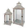 Rebecca Mobili Set 2 Lanterns Metal Pvc Light Wood Retro 72x32x27