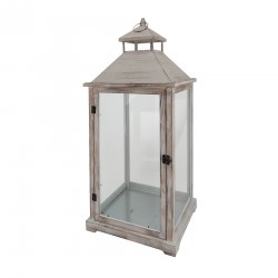 Rebecca Mobili Set 2 Lanterns Metal Pvc Light Wood Retro 72x32x27