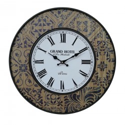 Rebecca Mobili Large White Blue Wall Clock Mdf Metal for Kitchen Living Room