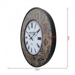 Rebecca Mobili Grande Horloge Murale Blanche Bleue Mdf Metal pour Cuisine Salon